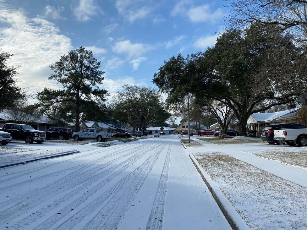 freddo neve gelo texas