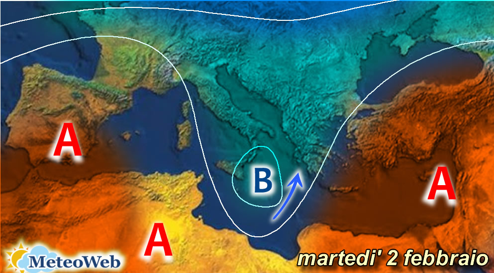 previsioni meteo martedì febbraio