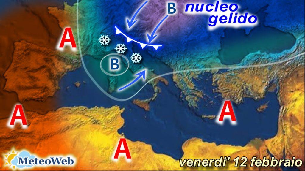 previsioni meteovenerdì 12 febbraio