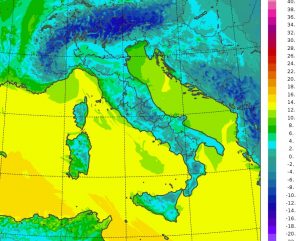 temperature minime italia oggi