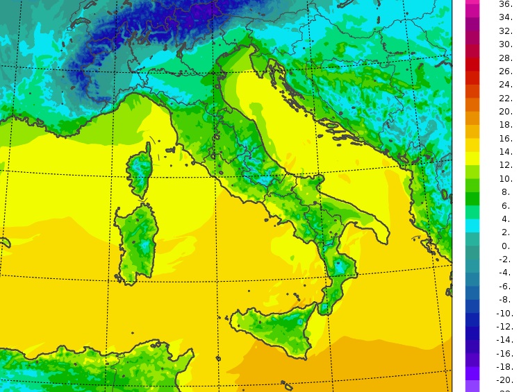 temperature minime oggi italia