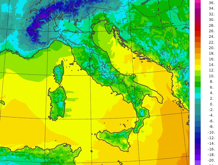 temperature minime oggi italia