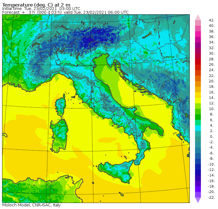 temperature minime oggi italia