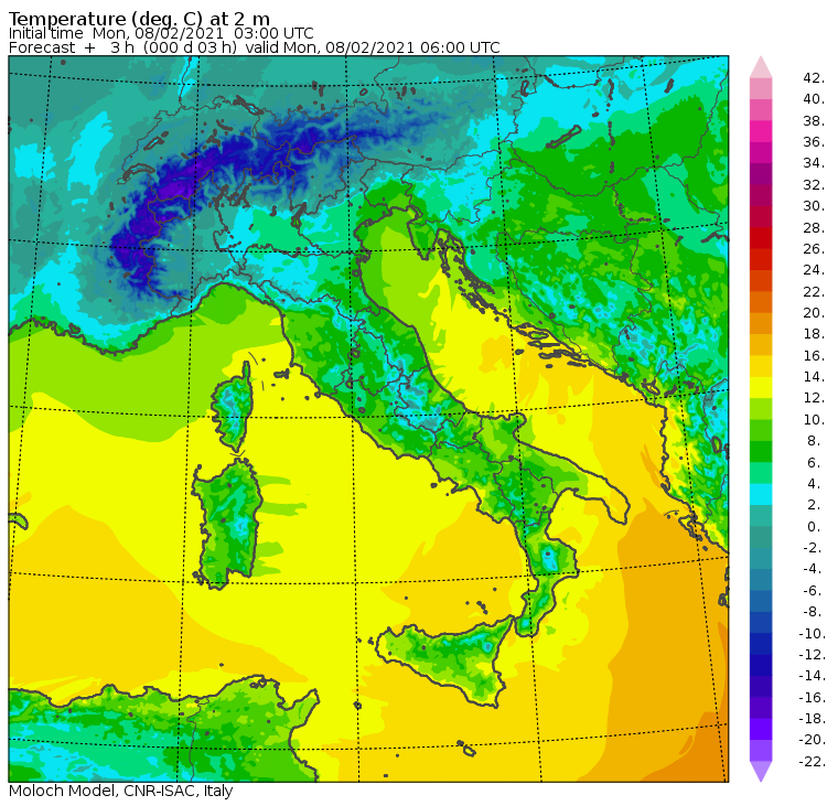 temperature minime oggi italia