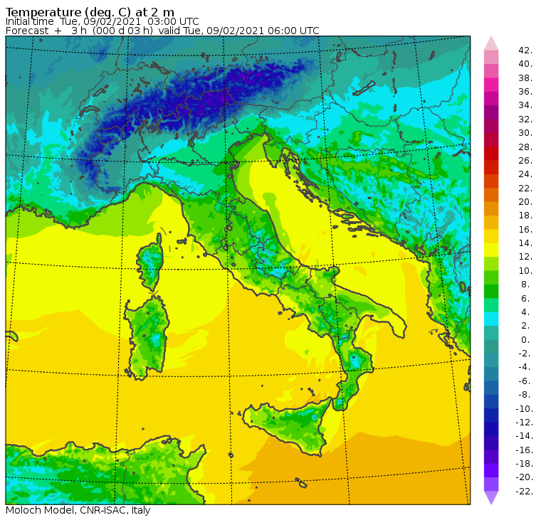 temperature minime oggi italia