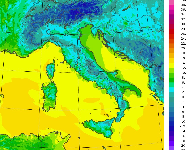 temperature minime oggi italia