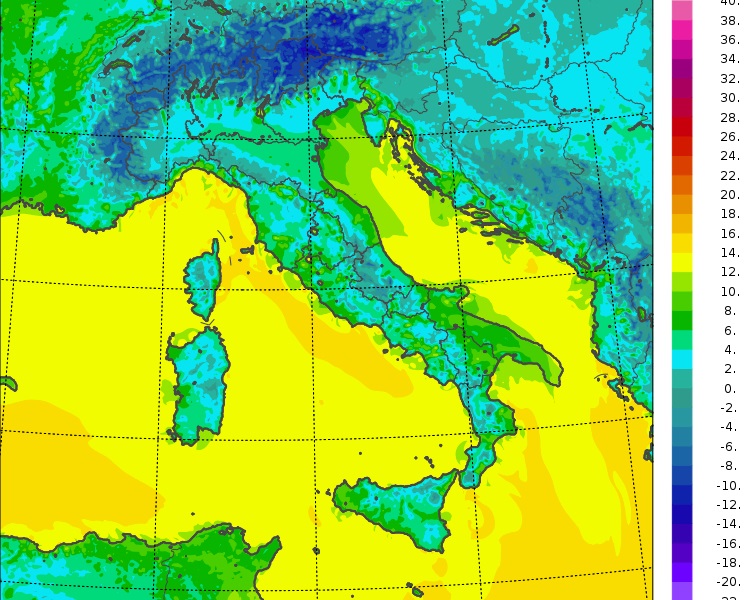 temperature minime oggi italia