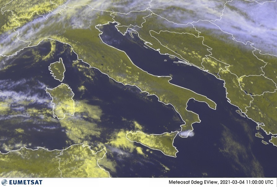 eruzione etna satelliti 4 marzo 2021