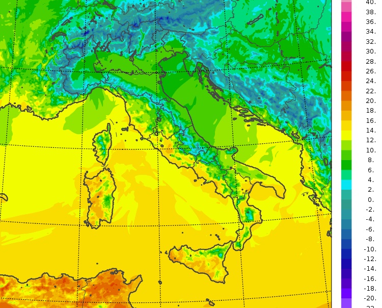 meteo italia temperature minime oggi