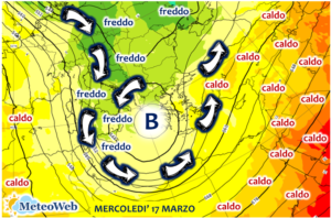 previsioni meteo colpo di coda inverno 17 marzo