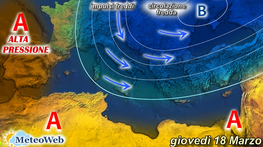previsioni meteo giovedì 18 marzo
