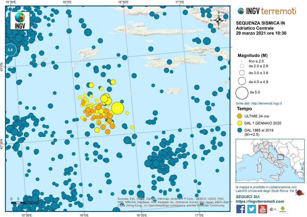 sciame sismico adriatico