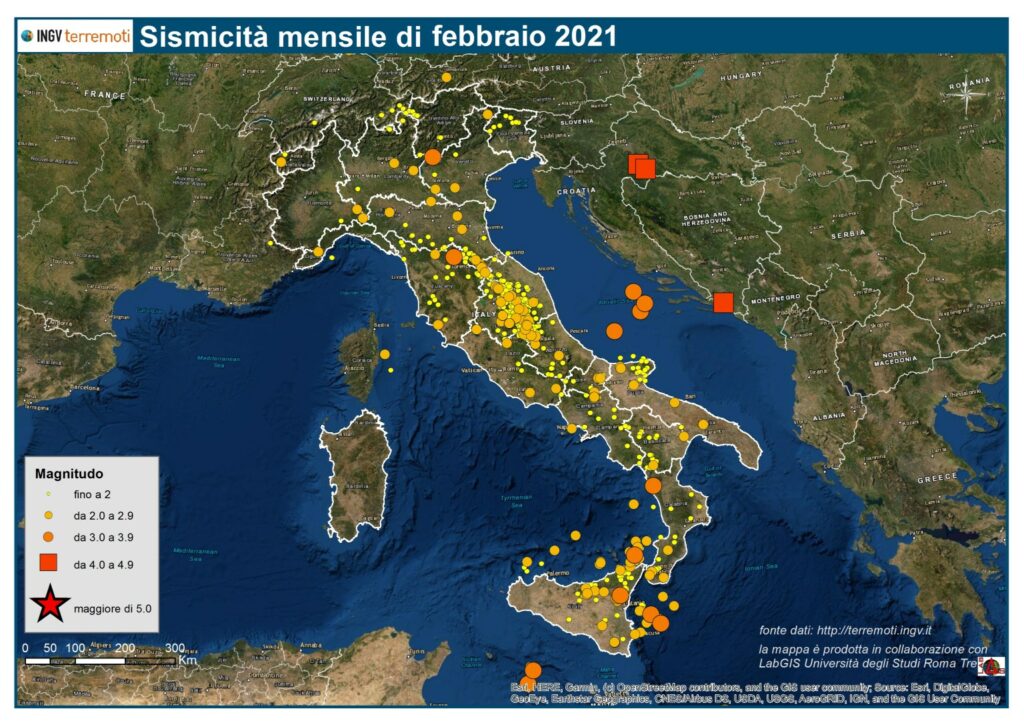 sismicità Febbraio 2021