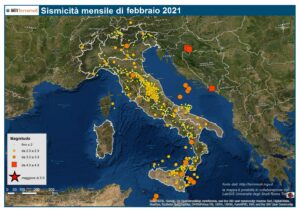 sismicità Febbraio 2021