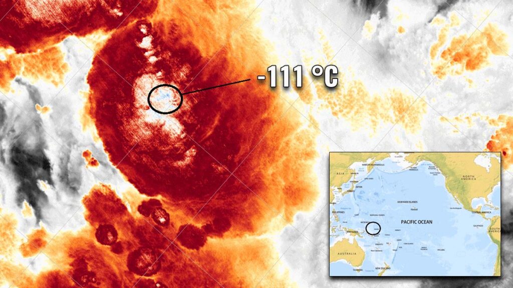 temperatura più bassa terra nube temporalesca