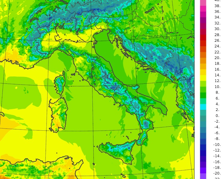 temperature massime oggi italia