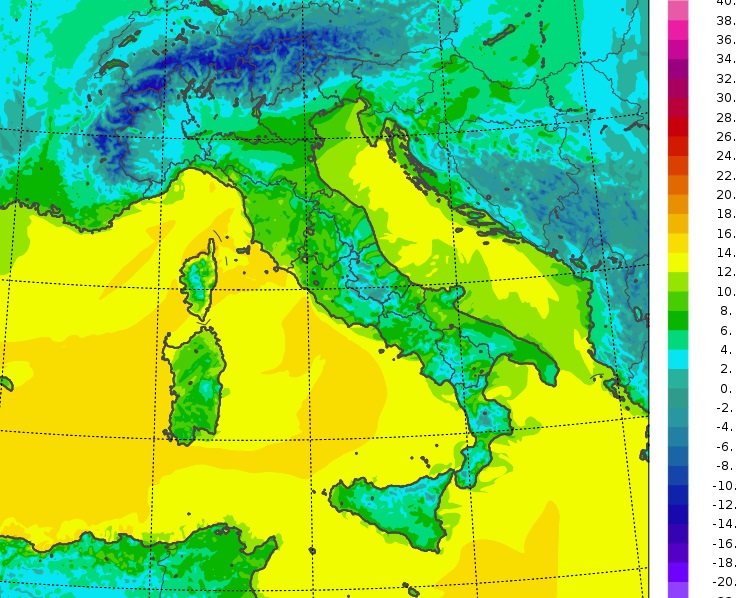 temperature minime italia oggi