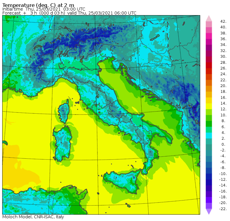 temperature minime oggi