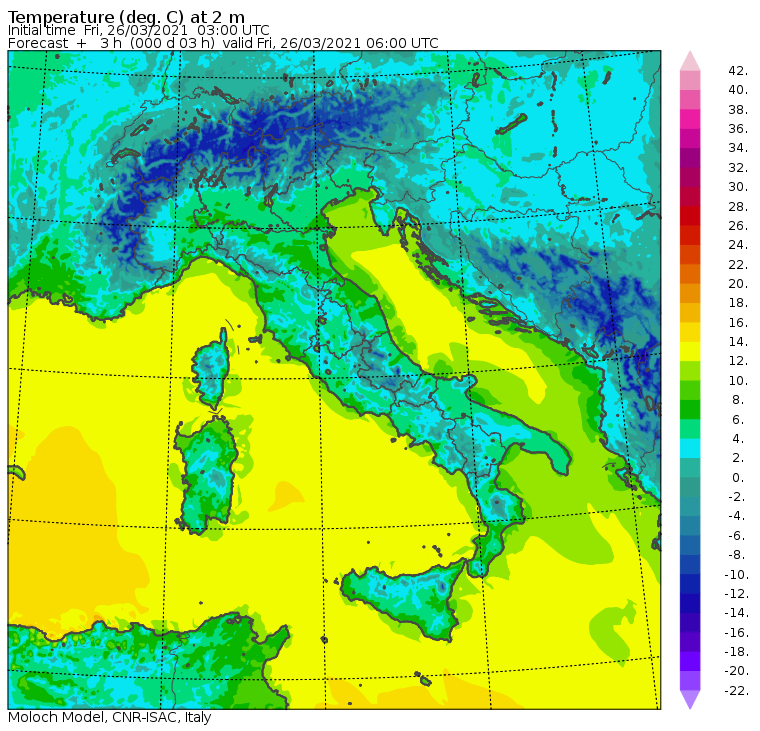 temperature minime oggi