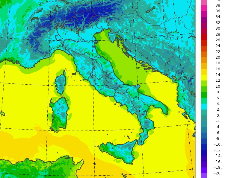 temperature minime oggi italia