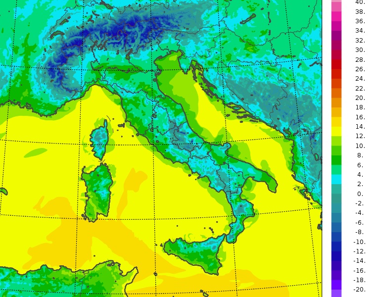 temperature minime oggi italia