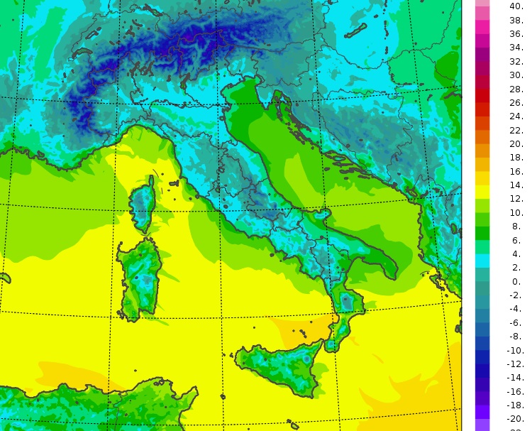 temperature minime oggi italia