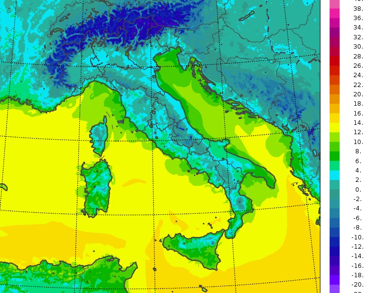 temperature minime oggi italia