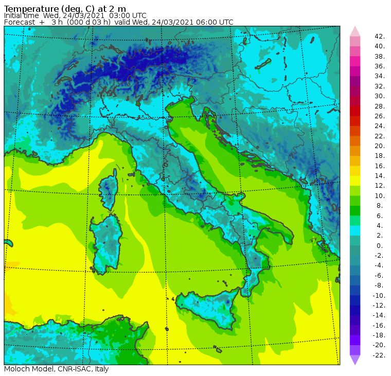 temperature minime oggi