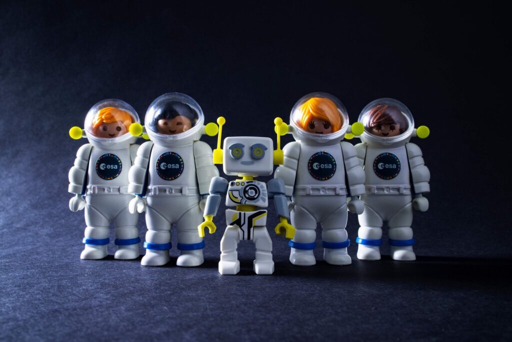 Playmobil astronaut training team