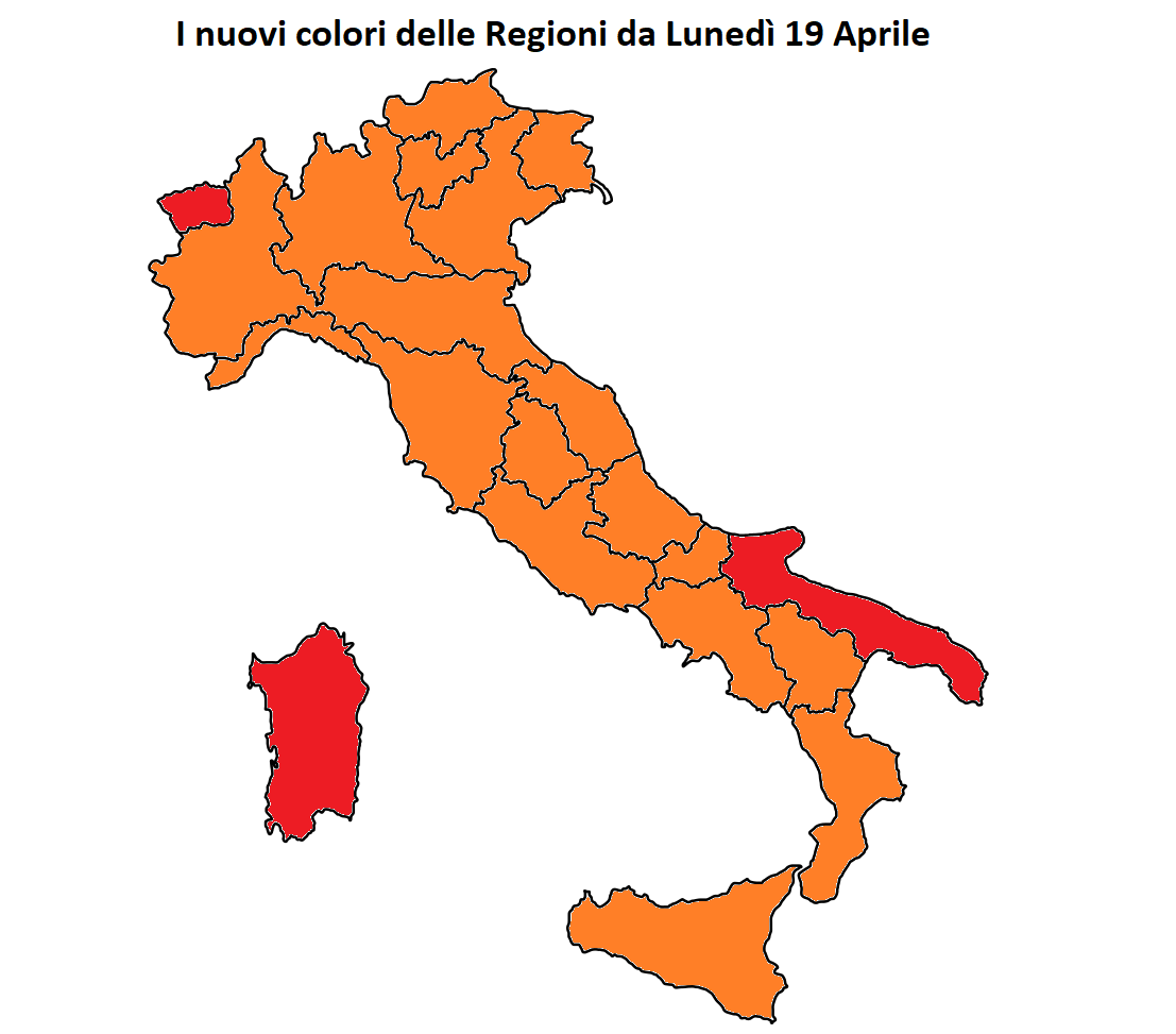 colori regioni italia 19 aprile 2021
