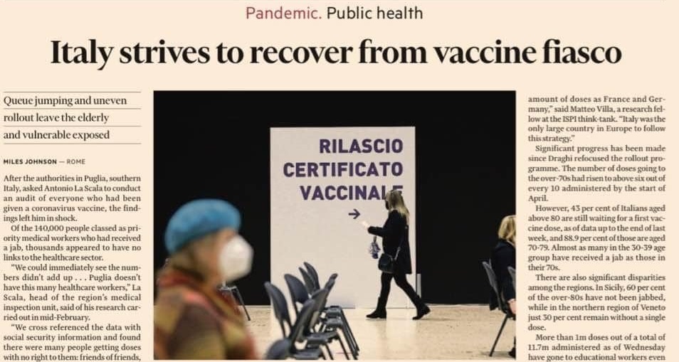 financial times italia vaccini