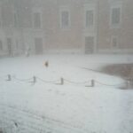 Maltempo Marche: nevica fino a bassa quota, imbiancata Urbino. Venti di oltre 70km/h e mareggiate [FOTO e VIDEO]