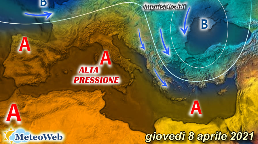 previsioni meteo giovedì 8 aprile