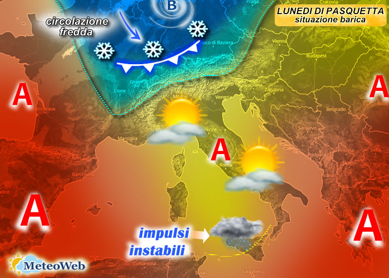 previsioni meteo lunedì pasquetta