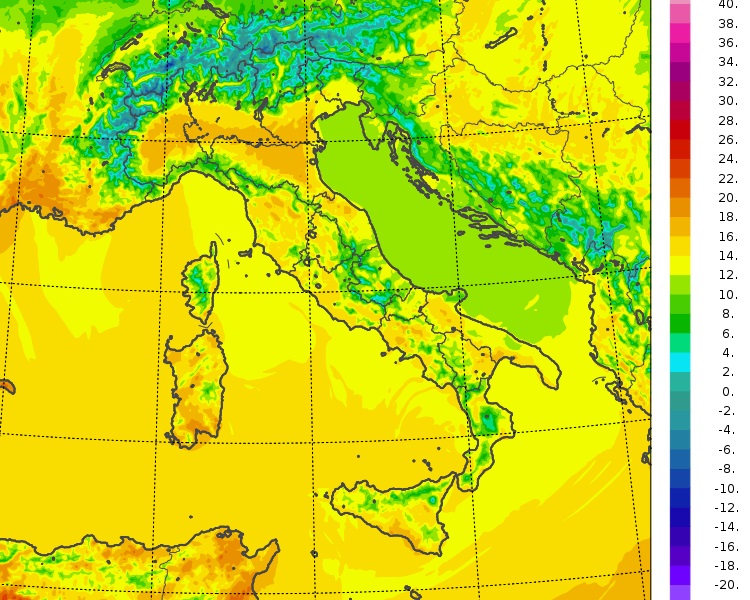 temperature massime oggi