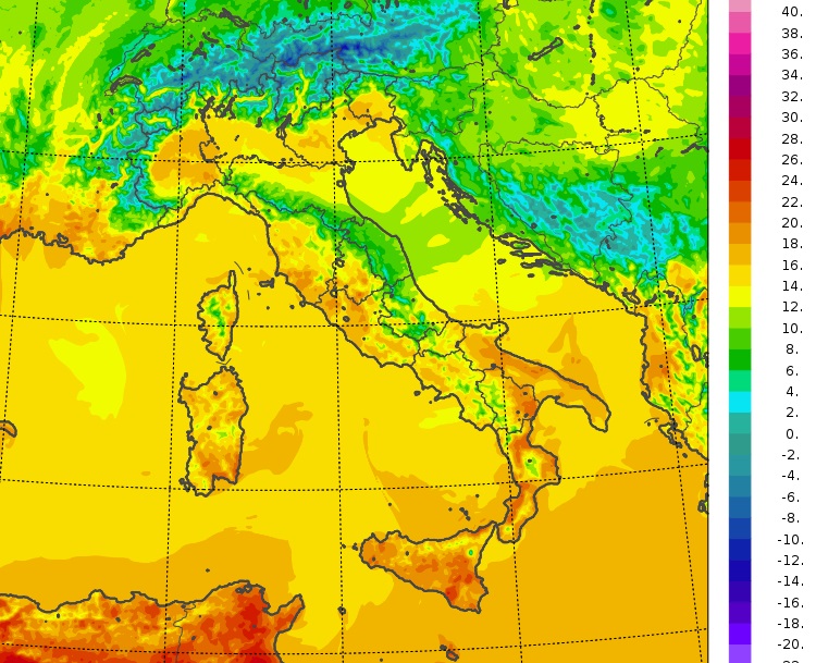 temperature massime oggi