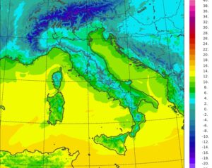 temperature minime italia oggi