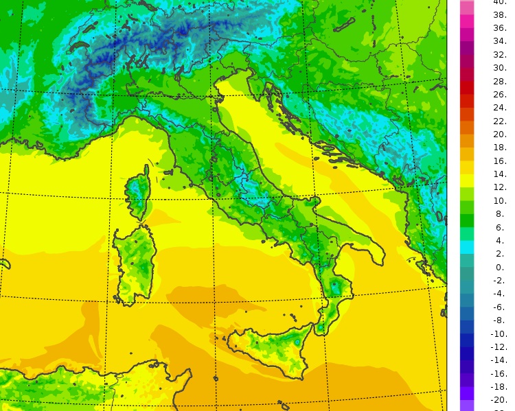 temperature minime italia oggi