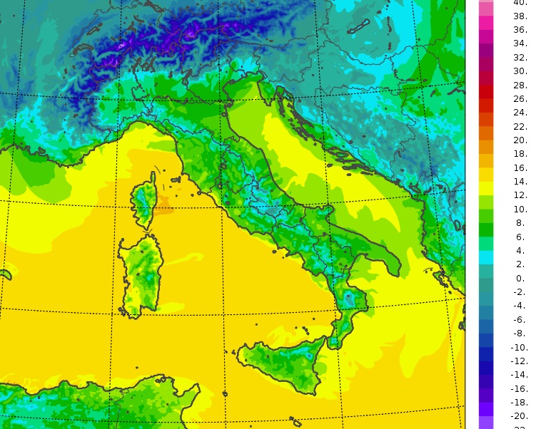 temperature minime italia oggi
