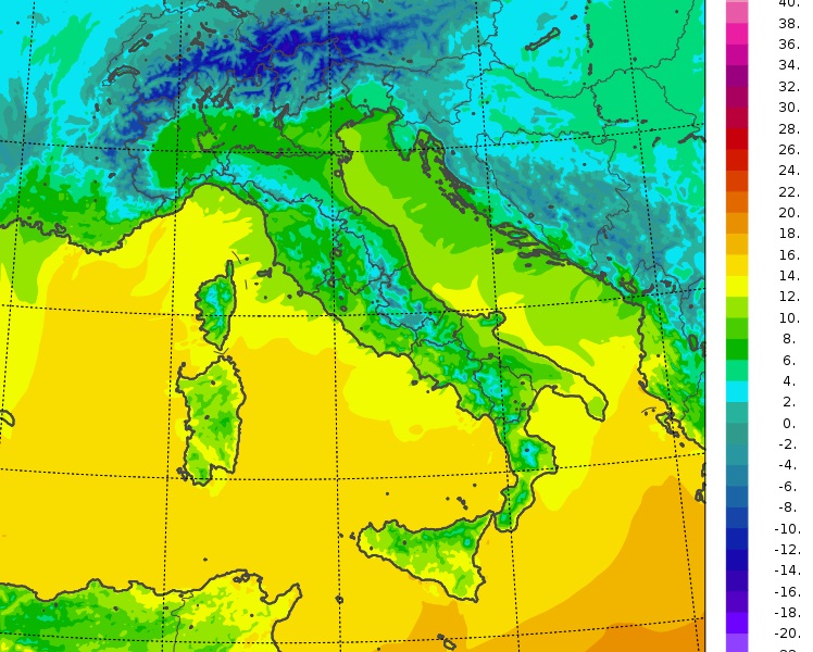 temperature minime oggi italia