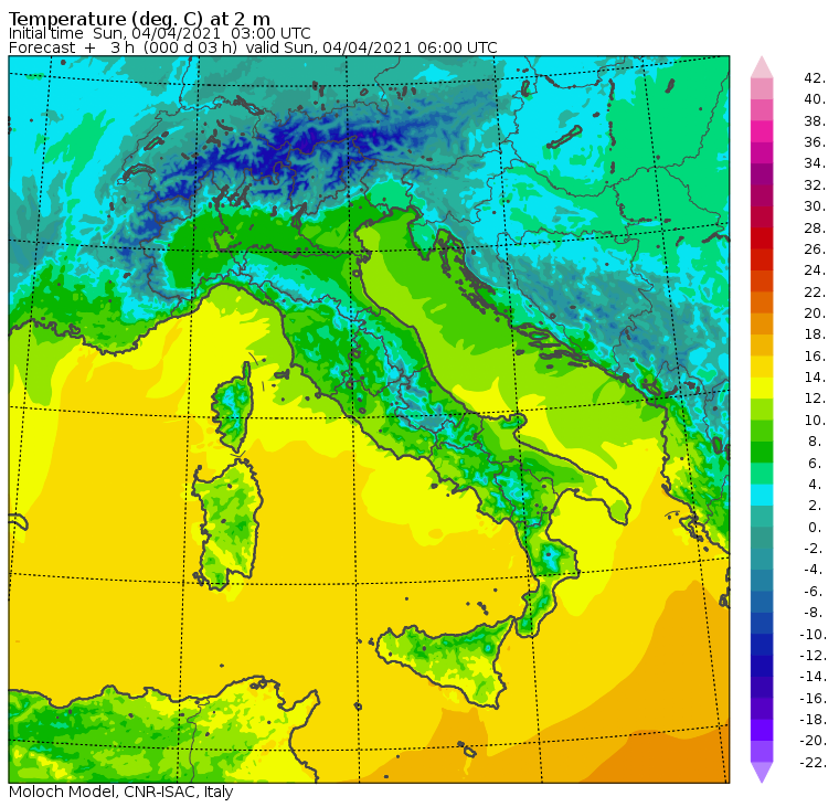 temperature minime oggi italia