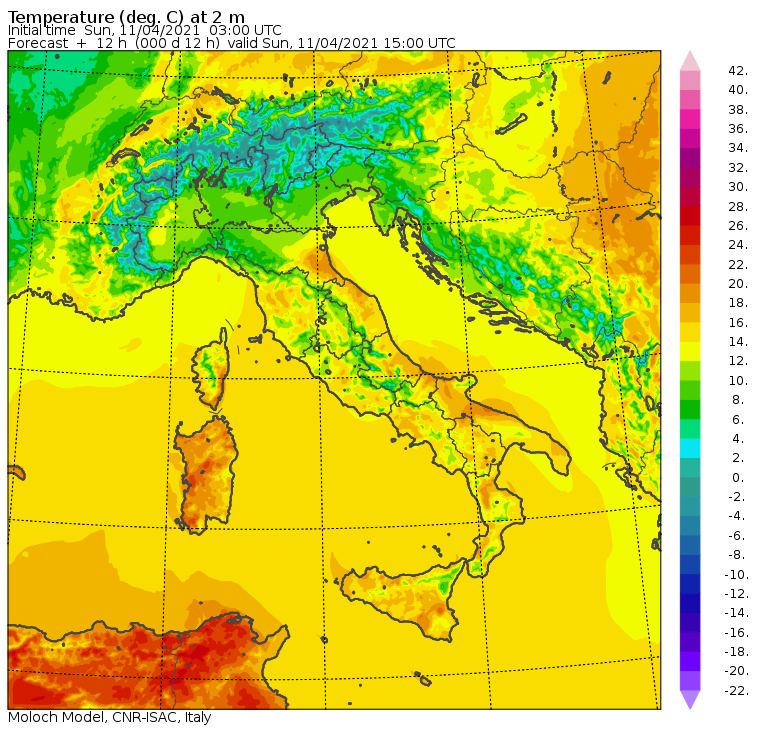 temperature minime oggi italia
