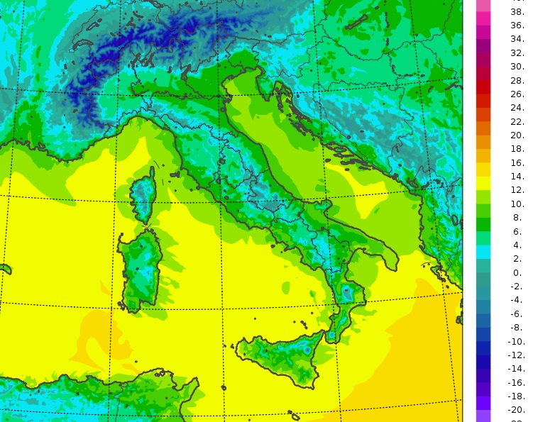 temperature minime oggi italia