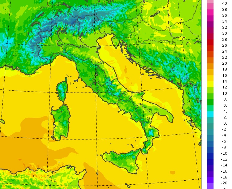 temperature minime oggi italia