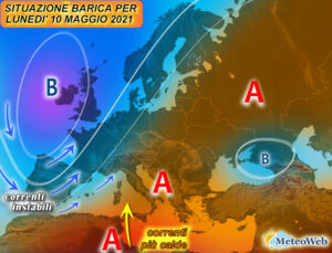 previsioni meteo 10 maggio