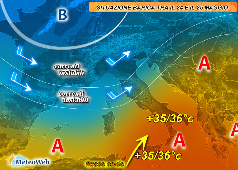 previsioni meteo 24-25 maggio