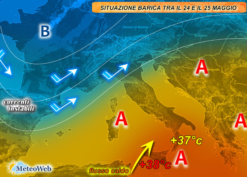 previsioni meteo 24 maggio
