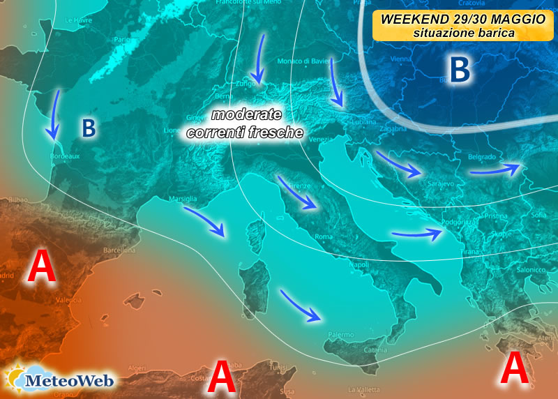 previsioni meteo 29-30 maggio
