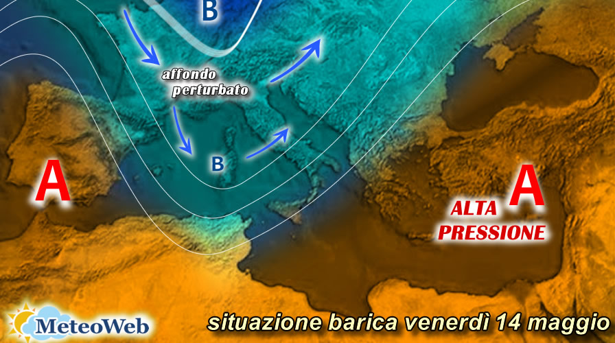 previsioni meteo venerdì 14 maggio