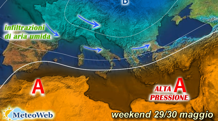 previsioni meteo weekend 29-30 maggio